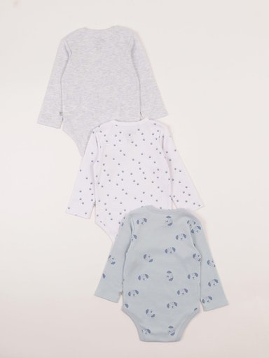 PACK X3 BODYS MANGA LARGA ALGODÓN BEBE NIÑO BABY HARVEST - 2