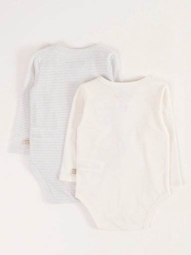 PACK X2 BODYS MANGA LARGA ALGODÓN PATCH BEBE NIÑO BABY HARVEST - 2