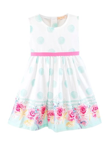 VESTIDO ALGODÓN NIÑA BABY CLUB CHIC BLANCO FLORAL TRENDS