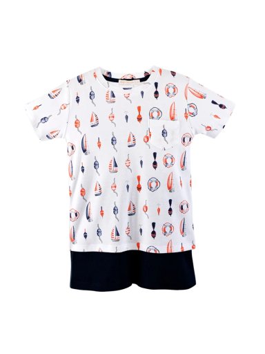 CONJUNTO ALGODÓN NIÑO BABY CLUB AZUL BASICOS ECOS