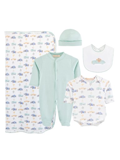 AJUAR ALGODÓN PIMA NIÑO BABY CLUB BLANCO REORDEN 3 PIEZAS