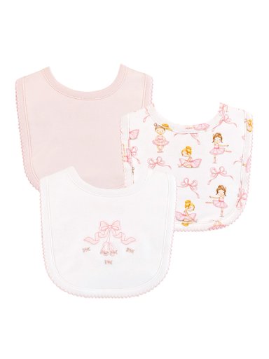 PACK 3 BABEROS ALGODÓN PIMA BABY CLUB BLANCO REORDEN