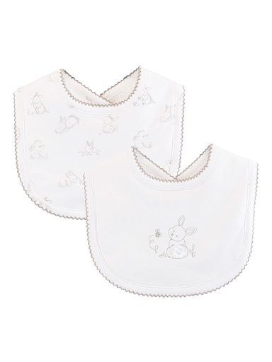 PACK 2 BABEROS ALGODÓN PIMA BABY CLUB BLANCO REORDEN