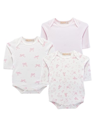 PACK X3 BODYS ALGODÓN BEBÉ NIÑA BABY CLUB CHIC