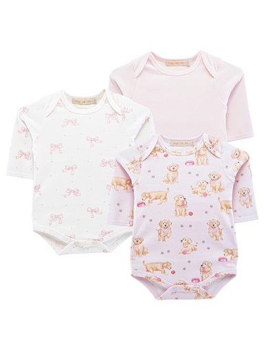 PACK X3 BODYS ALGODÓN BEBÉ NIÑA BABY CLUB CHIC