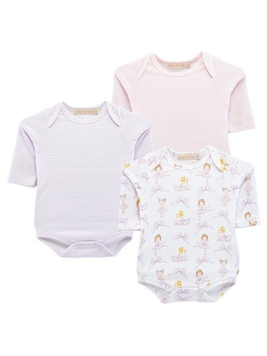 PACK X3 BODYS ALGODÓN BEBÉ NIÑA BABY CLUB CHIC