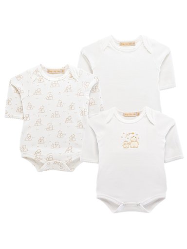 PACK X3 BODYS ALGODÓN UNISEX BABY CLUB CHIC REORDEN