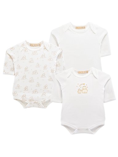 PACK X3 BODYS ALGODÓN UNISEX BABY CLUB CHIC REORDEN - 1