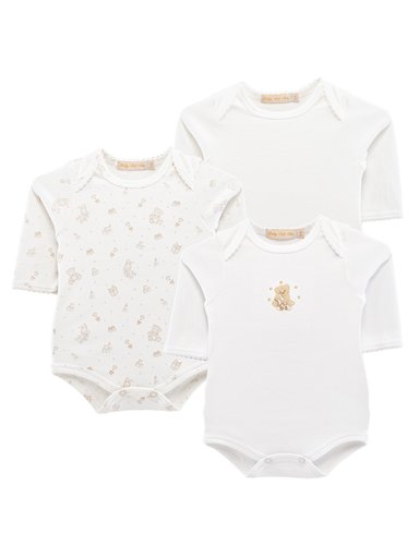 PACK X3 BODYS ALGODÓN UNISEX BABY CLUB CHIC VINTAGE TOY