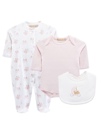 AJUAR X3 PIEZAS ALGODÓN NIÑA BABY CLUB CHIC TIME TO SLEEP