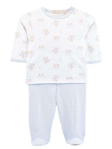 CONJUNTO POLO Y PANTALÓN ALGODÓN NIÑO BABY CLUB CHIC TIME TO SLEEP BLUE
