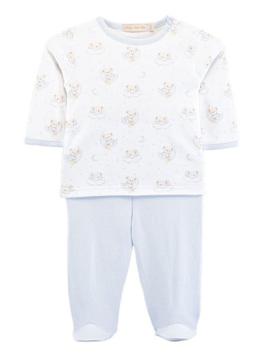 CONJUNTO POLO Y PANTALÓN ALGODÓN NIÑO BABY CLUB CHIC TIME TO SLEEP BLUE - 1