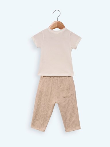 CONJUNTO MUSLIN POLO + PANTALON BEBE NIÑO BABY HARVEST - 2