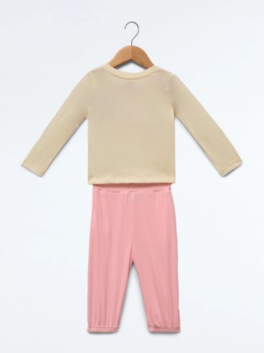 CONJUNTO RIB ALGODÓN POLO + PANTALON BEBE NIÑA BABY HARVEST - 2