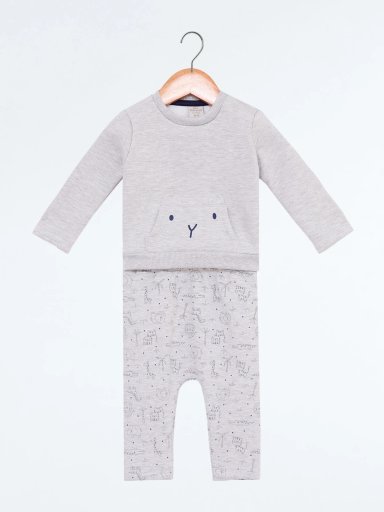CONJUNTO FRANELA POLERA + PANTALON BEBE NIÑO BABY HARVEST - 1