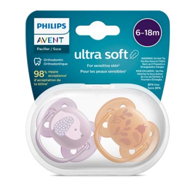 PACKX2 CHUPÓN AVENT ULTRA SOFT 6-18 MESES NIÑA SCF091/18 - 2