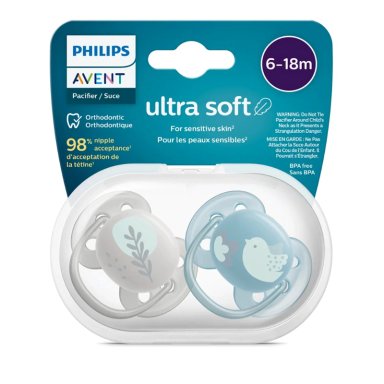 PACKX2 CHUPÓN AVENT ULTRA SOFT 6-18 MESES NINO SCF091/15 - 3