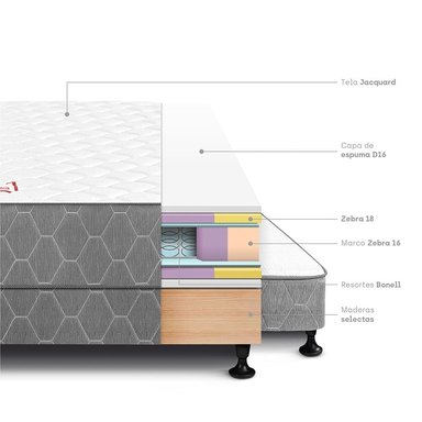 CAMA DIVÁN PARAÍSO 1.5 PLAZAS GRIS + 1 ALMOHADA + PROTECTOR - 4