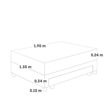CAMA DIVÁN PARAÍSO 2 PLAZAS GRIS + 2 ALMOHADAS + PROTECTOR - 5