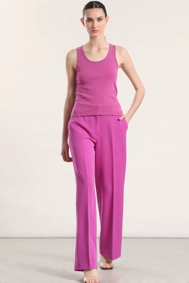 POLO SIN MANGAS DE ALGODÓN RIBB MUJER LIOLA CON TACHAS