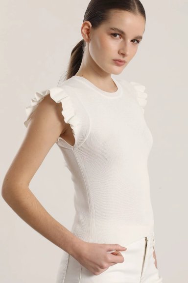 POLO MANGA CORTA MUJER LIOLA PUNTO CON VOLADOS 