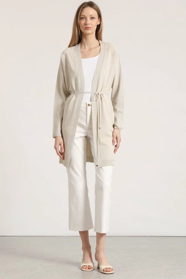 CHOMPA MUJER LIOLA TEJIDO LARGO CON HILO METALIZADO