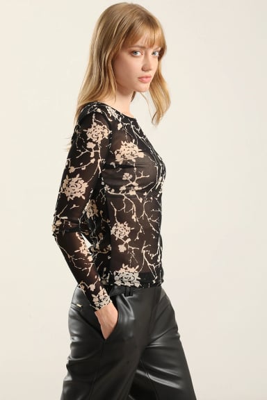 POLO MANGA LARGA MUJER LIOLA MALLA ESTAMPADO - 5