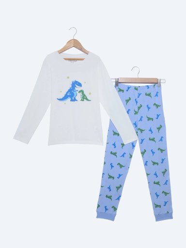 PIJAMA MANGA LARGA ALGODÓN HARVEST DINO