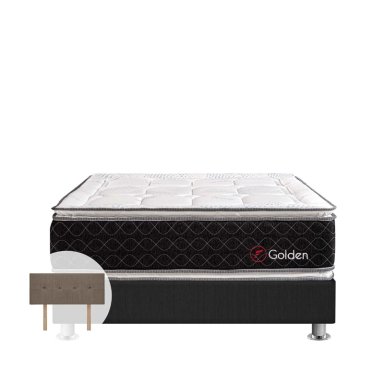 CAMA AMERICANA FORLI BEAUTY DREAM GOLDEN  QUEEN GRIS + CABECERA
