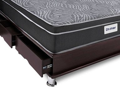 DORMITORIO AMERICANO DRIMER VENTUS QUEEN CON CAJONES SOFÍA + VELADORES - 4