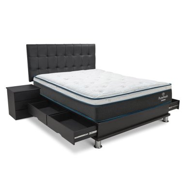 DORMITORIO AMERICANO DRIMER PURE FRESH QUEEN CON CAJONES FACUNDO + VELADORES