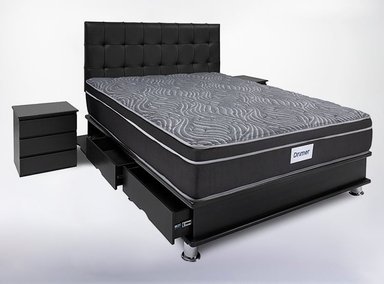 DORMITORIO AMERICANO DRIMER VENTUS KING CON CAJONES FACUNDO + VELADORES - 2