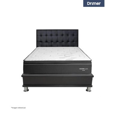 DORMITORIO CON CAJONES DRIMER CROMOPEDIC QUEEN  FACUNDO + VELADORES - 2