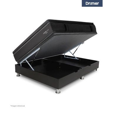 CAMA BOXET DRIMER CROMOPEDIC LAQUEADA 2 PLAZAS GRIS - 3