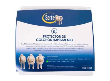 PROTECTOR DE COLCHÓN SERTA 1.5 PLAZAS IMPERMEABLE