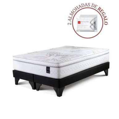 CAMA EUROPEA ROSEN ART 4 QUEEN + 2 ALMOHADAS MEMORY MAX