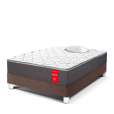 CAMA AMERICANA PARAÍSO SUPER STAR 1.5 PLAZAS CHOCOLATE + 1 ALMOHADA + PROTECTOR