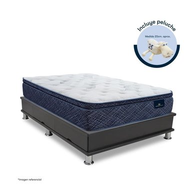 CAMA CON CAJONES SERTA FINEZZA 2 PLAZAS GRIS