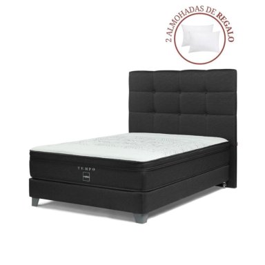 DORMITORIO AMERICANO ROSEN TEMPO 2 PLAZAS ISSEY GRAFITO + 2 ALMOHADAS