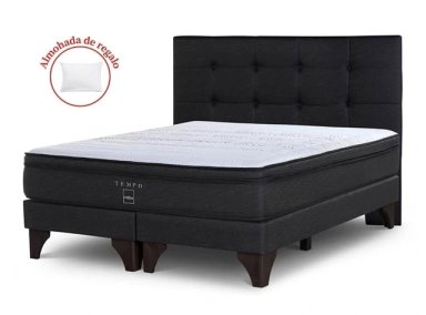 DORMITORIO EUROPEO ROSEN TEMPO QUEEN ISSEY GRAFITO + 2 ALMOHADAS - 2