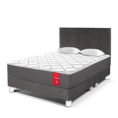 DORMITORIO AMERICANO PARAÍSO SU MAJESTAD DE LUJO QUEEN   ACERO + 2 ALMOHADAS + PROTECTOR