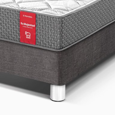 DORMITORIO AMERICANO PARAÍSO SU MAJESTAD DE LUJO QUEEN   ACERO + 2 ALMOHADAS + PROTECTOR - 2