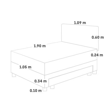 DORMITORIO DIVÁN PARAÍSO 1.5 PLAZAS + 1 ALMOHADA + PROTECTOR - 5