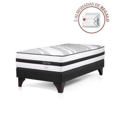 CAMA EUROPEA ROSEN DRIVEN 1.5  PLAZAS + 1 ALMOHADA MEMORY MAX