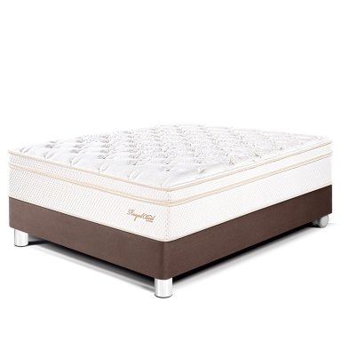 CAMA PARAÍSO ROYAL CLOUD 2 PLAZAS CHOCOLATE + 2 ALMOHADAS VISCOELÁSTICAS