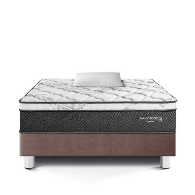 CAMA AMERICANA PARAÍSO POCKET STAR 1.5 PLAZAS CHOCOLATE + 1 ALMOHADA + PROTECTOR - 3