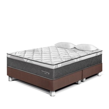 CAMA AMERICANA PARAÍSO POCKET STAR QUEEN CHOCOLATE + 2 ALMOHADAS + PROTECTOR