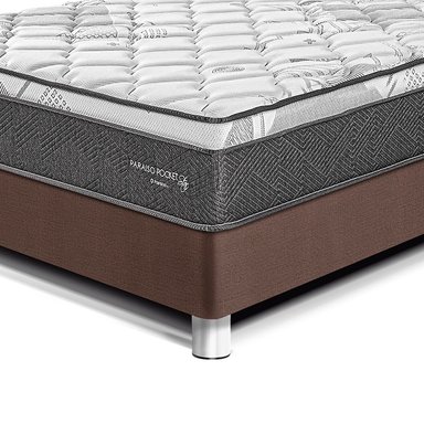 CAMA AMERICANA PARAÍSO POCKET STAR KING CHOCOLATE + 2 ALMOHADAS + PROTECTOR - 2
