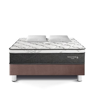 CAMA AMERICANA PARAÍSO POCKET STAR KING CHOCOLATE + 2 ALMOHADAS + PROTECTOR - 3