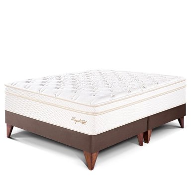 CAMA EUROPEA PARAÍSO ROYAL CLOUD QUEEN CHOCOLATE + 2 ALMOHADAS VISCOELÁSTICAS